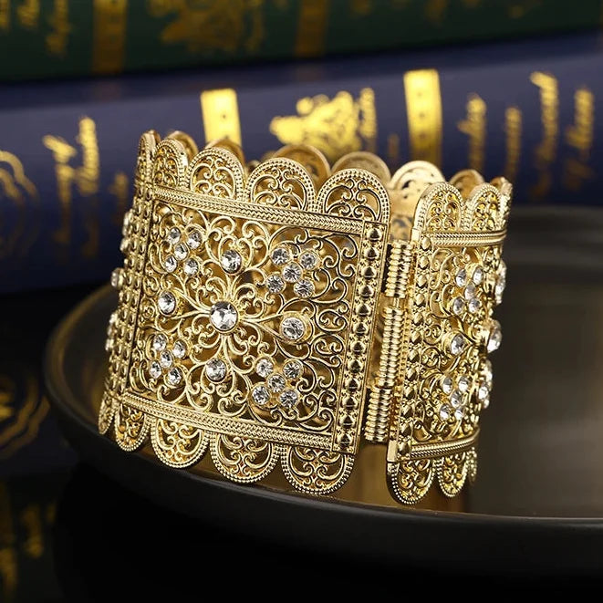 Breites Armband mit arabischen muslimischen Hochzeitsswarovski in Weiß
