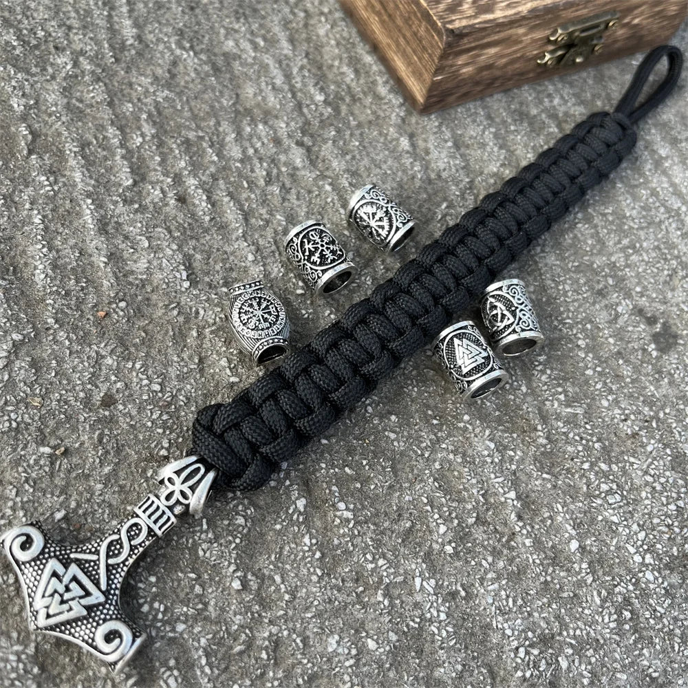 Mjolnir Armband - Thor Hammer Wikinger schwarz