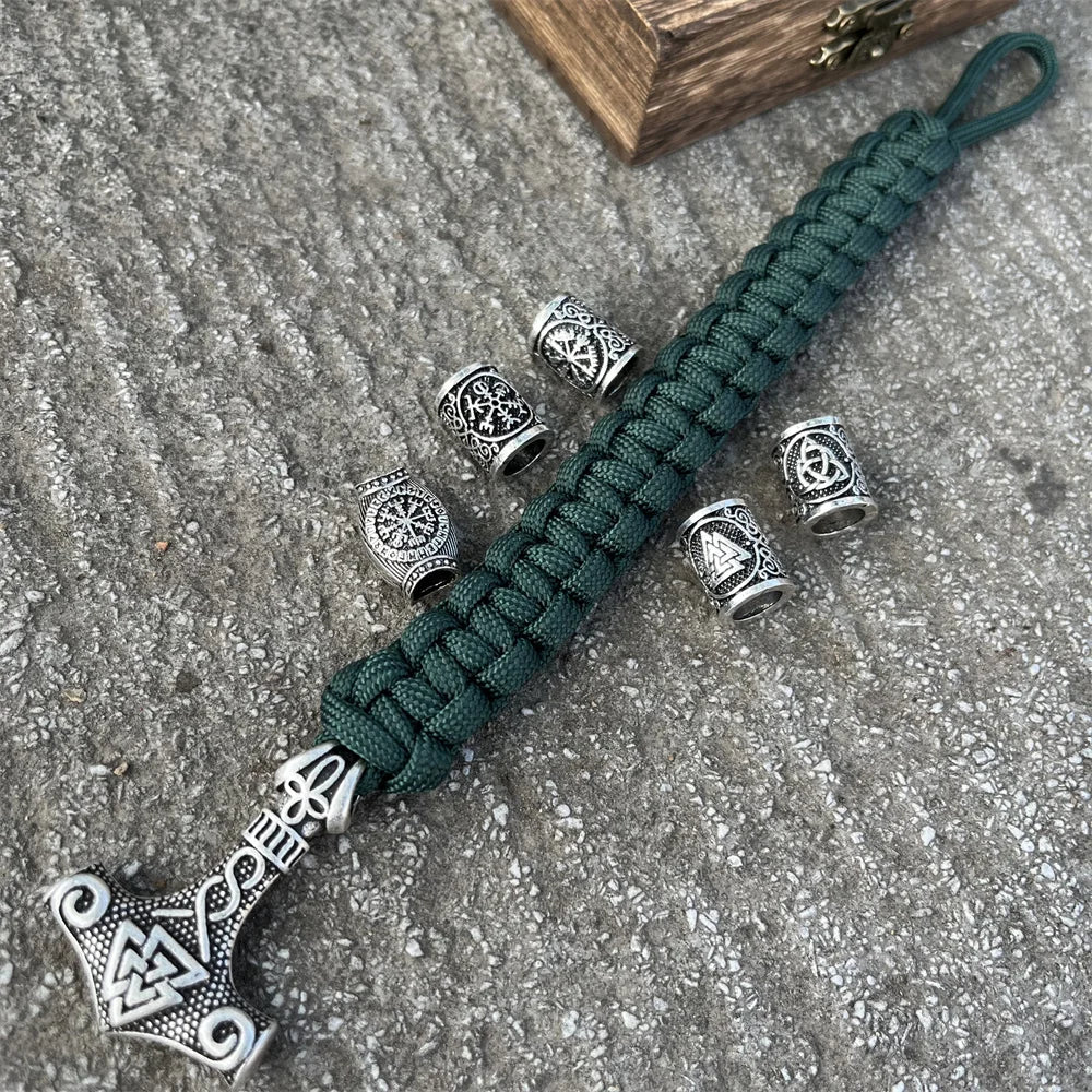 Mjolnir Armband - Thor Hammer Wikinger grün 3 