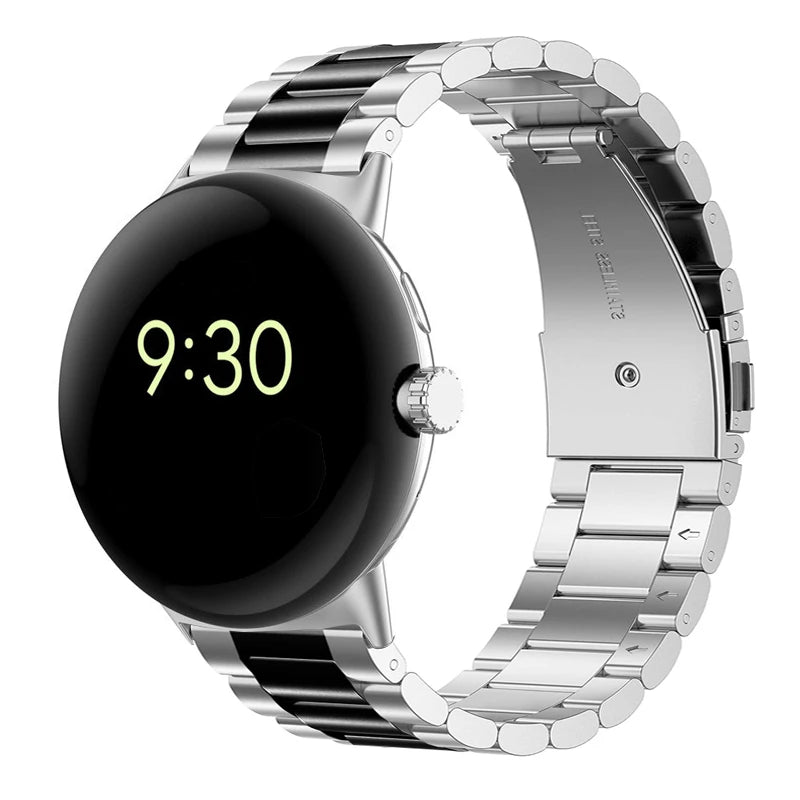 Armband aus gehärtetem Stahl Smartwatch Google Pixel Watch 1 & 2 silber schwarz