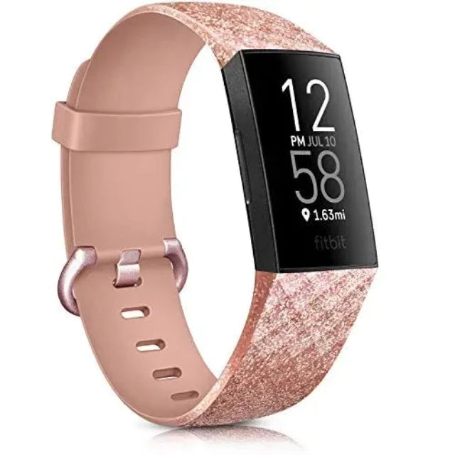 Fitbit Charge 3 & Charge 4 Uhrenarmband roségold glitzernd
