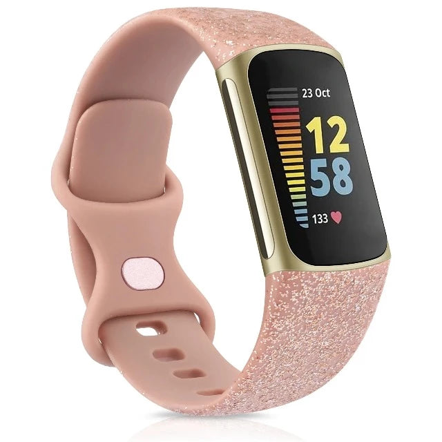 Armband für Fitbit Charge 5 Uhr glänzendes roségold