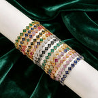 Mehrfach-Kleeblatt-Armband mit farbigen Kristallen