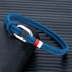 Nautisches Armband aus geflochtener Kordel mit Knoten für Herren oder Damen, blau