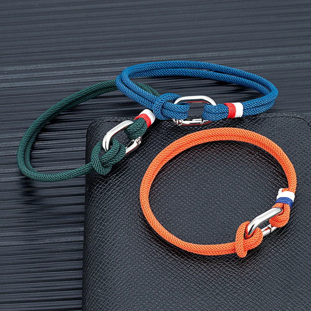 Nautisches Armband aus geflochtener Kordel mit Knoten für Herren oder Damen, orange