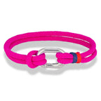 Nautisches Armband aus geflochtener Kordel mit Knoten für Herren oder Damen, dunkelrosa
