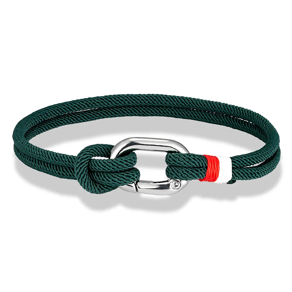 Nautisches Armband aus geflochtener Kordel mit Knoten für Herren oder Damen, grün