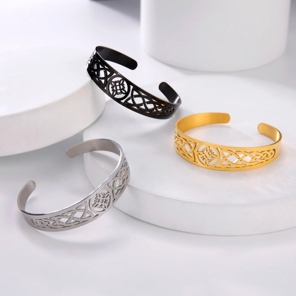 Hexenknoten-Armband Gourmette Schutz Wicca Schwarz