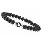 Schwarzes Armband mit Initiale m