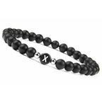 Schwarzes Armband mit Initiale x