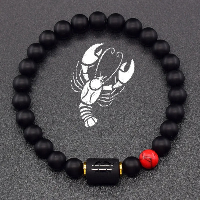 Schwarzes Armband Sternzeichen Astro Schwarz 12 Konstellationen 