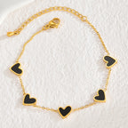 Armband mit Herz-Farbmuster schwarz