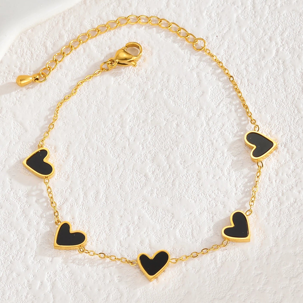 Armband mit Herz-Farbmuster schwarz
