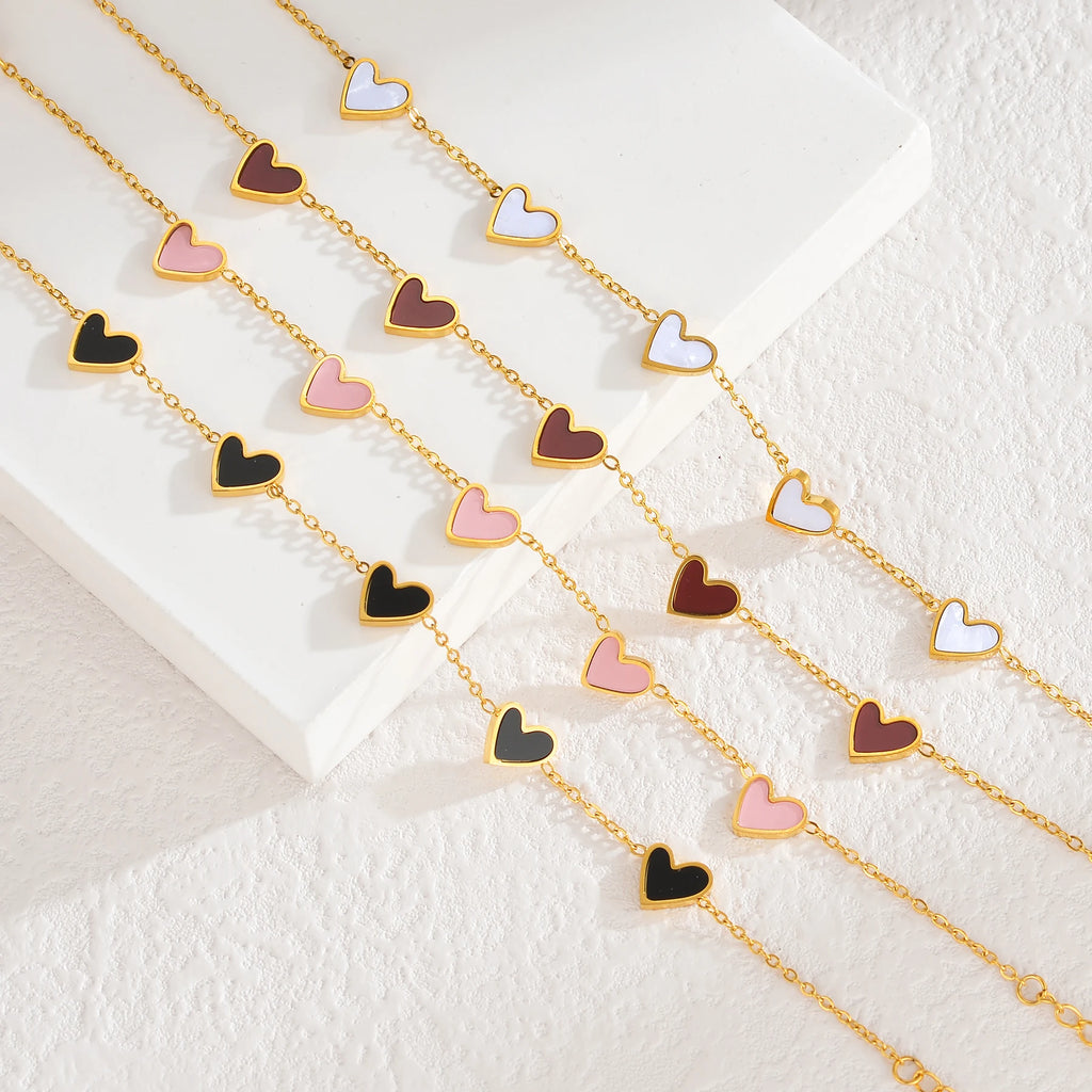 Armband mit Herz-Farbmuster schwarz