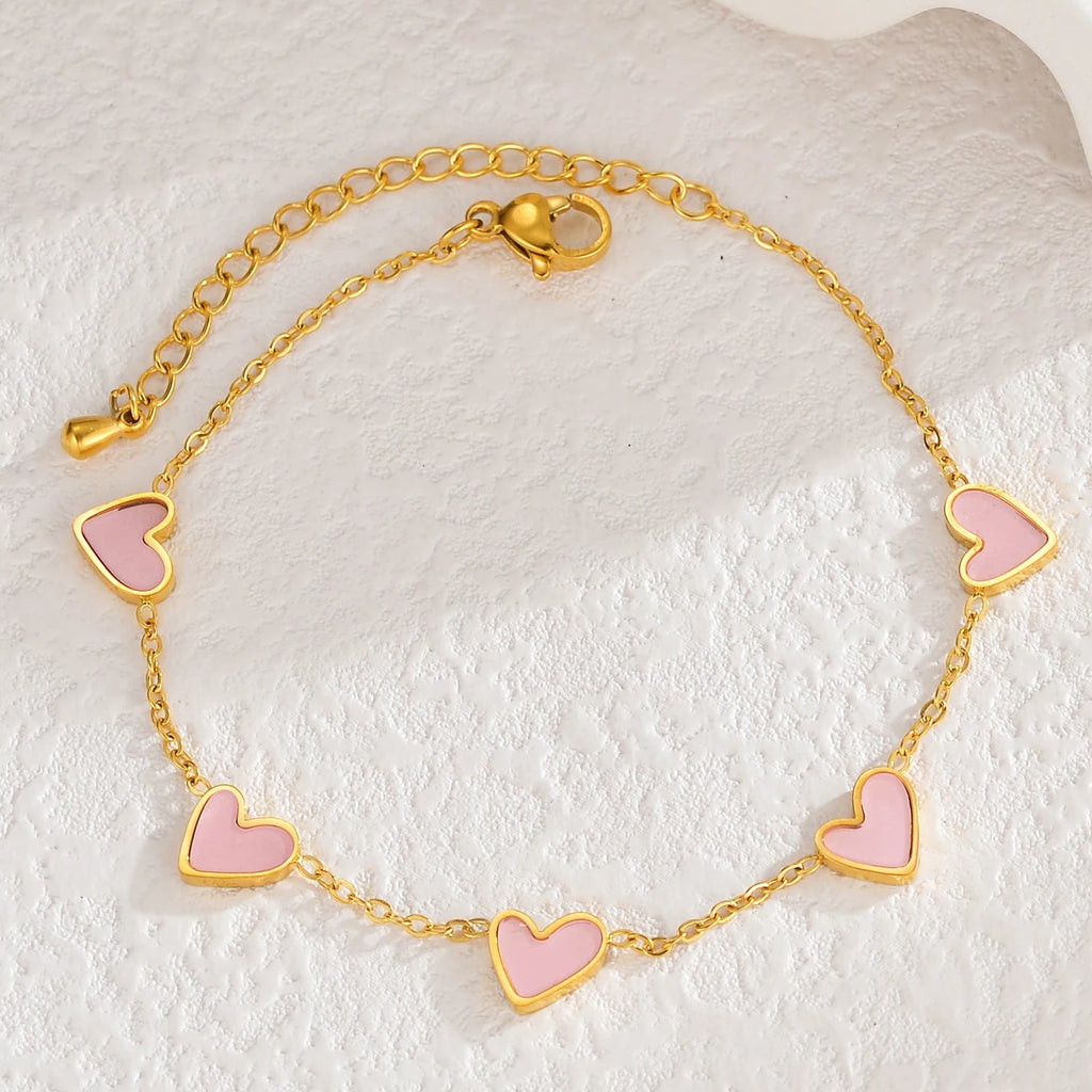 Armband mit Herz-Farbmuster rosa