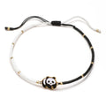Panda-Armband aus weißem und schwarzem Seil
