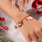 Weihnachtsmann Armband Tannen Schneemann Gold 2