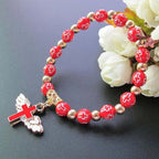 Perlenarmband mit rotem Kreuz