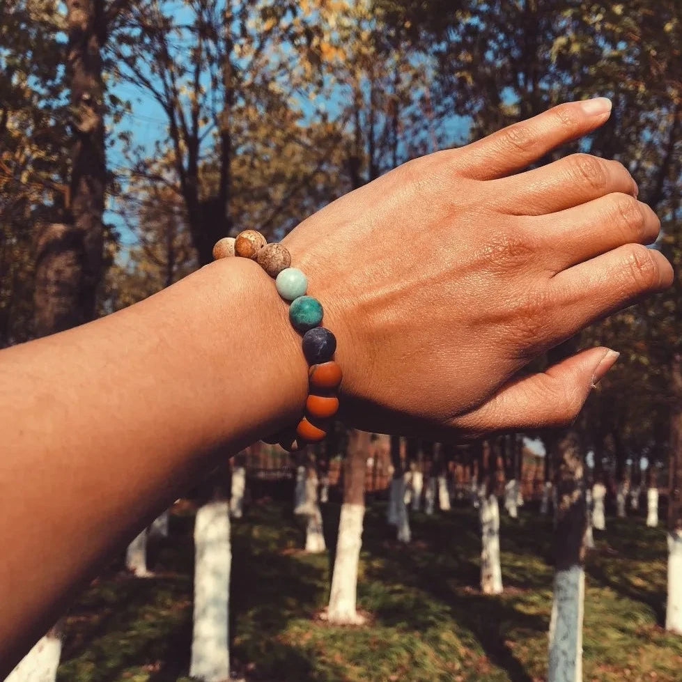 Armband Perlen Planeten Sonnensystem 7 Chakren