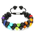 7 Chakra Stein Armband Lavastein