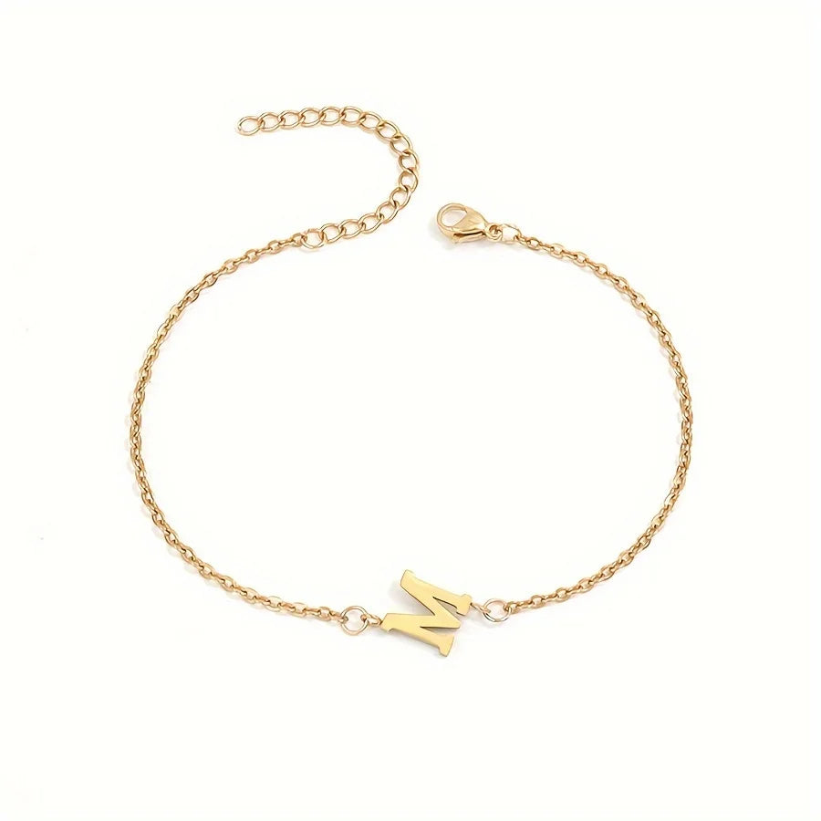 Personalisierbares Armband für Damen mit Initiale Gold m