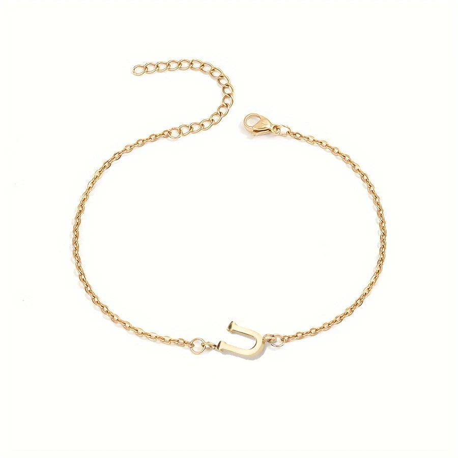 Personalisierbares Armband für Damen mit Initiale Gold u