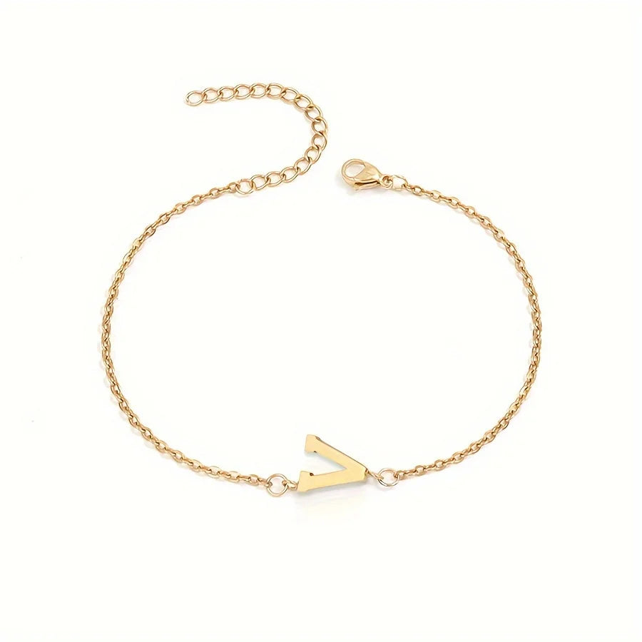 Personalisierbares Armband für Damen mit Initiale Gold v