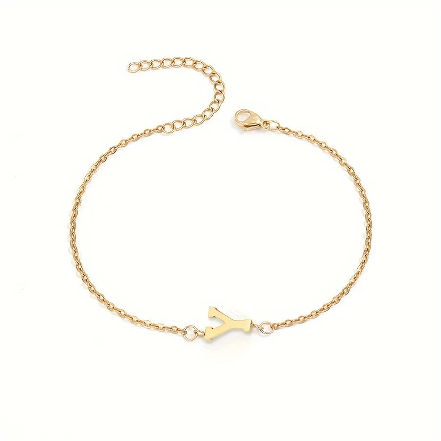 Personalisierbares Armband für Damen mit Initiale Gold y