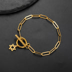 Armband für Damen mit Anhänger des Davidsterns, jüdisches Symbol, Gold