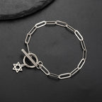 Armband für Damen mit Anhänger des Davidsterns, jüdisches Symbol, Silber
