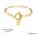Armband für Damen mit Anhänger des Davidsterns, jüdisches Symbol, Gold