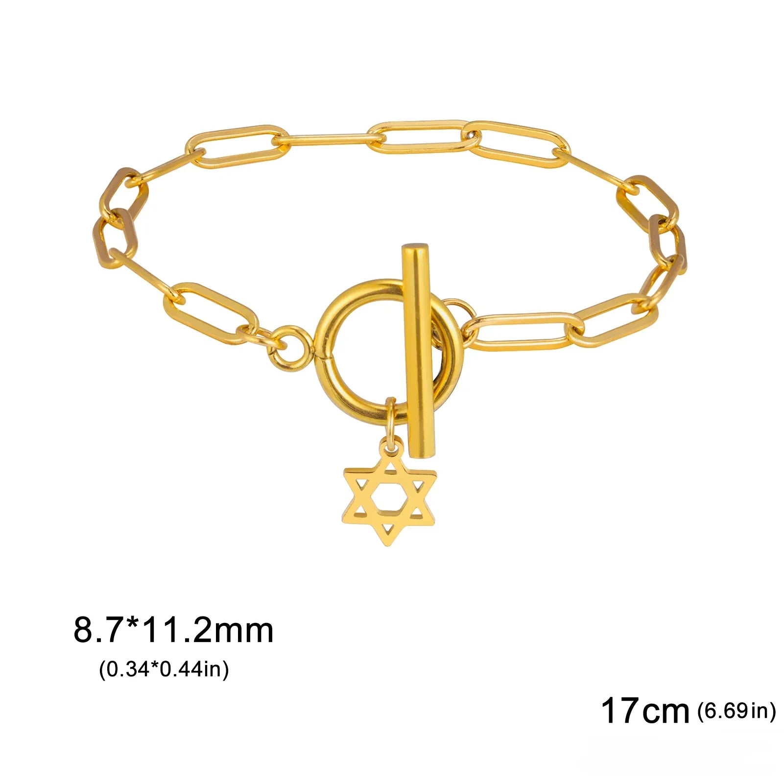 Armband für Damen mit Anhänger des Davidsterns, jüdisches Symbol, Gold