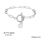 Armband für Damen mit Anhänger des Davidsterns, jüdisches Symbol, Silber