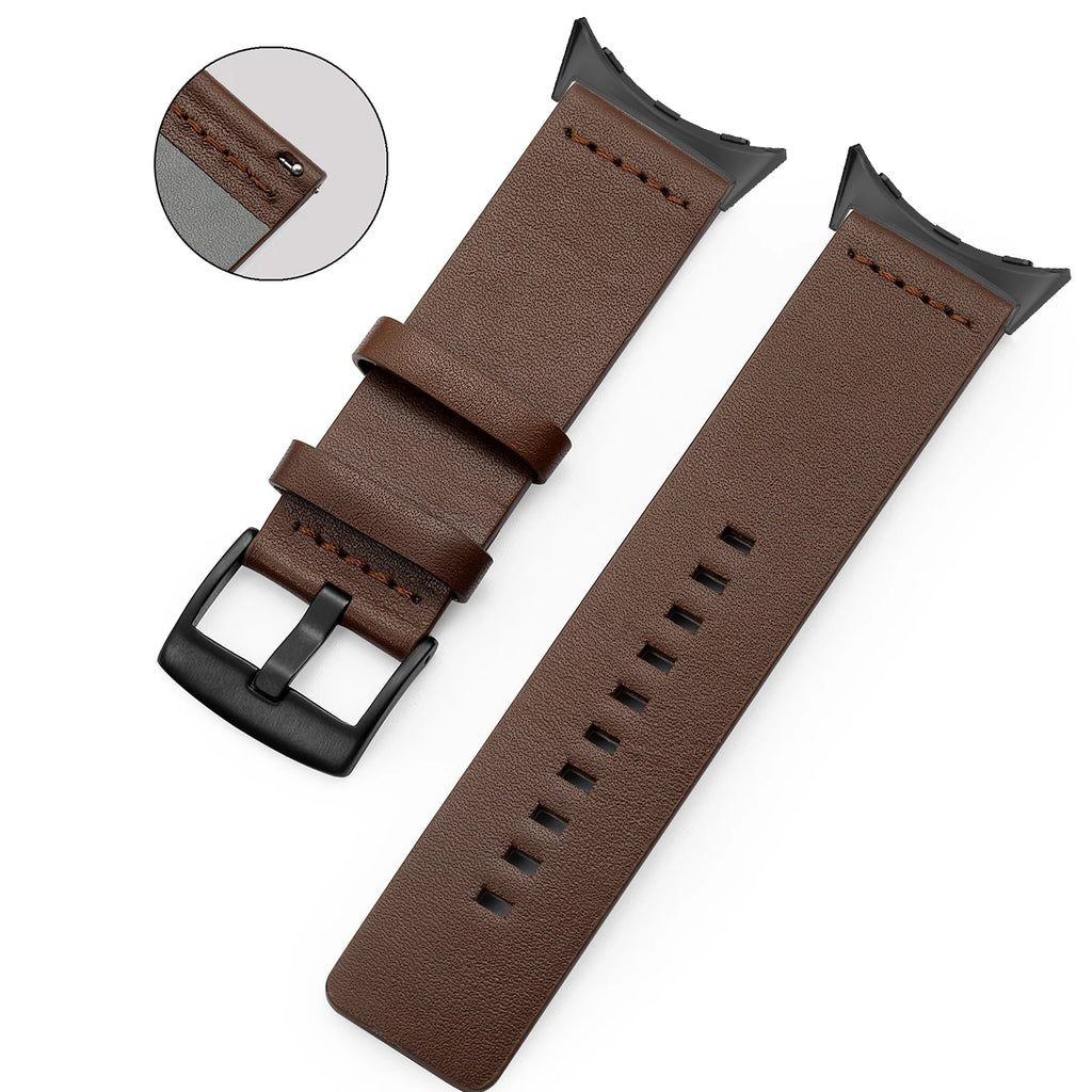 Armband für Google Pixel Watch aus braunem Leder 1, 2, 3, 41mm 45mm