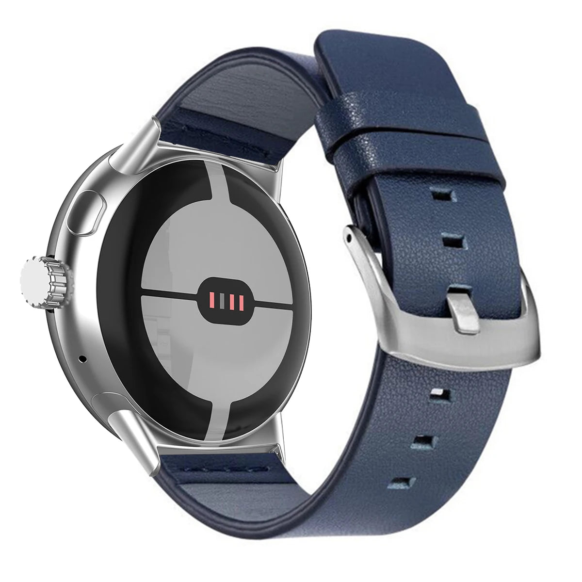 Armband für Google Pixel Watch aus braunem Leder 1, 2, 3, 41mm 45mm blau