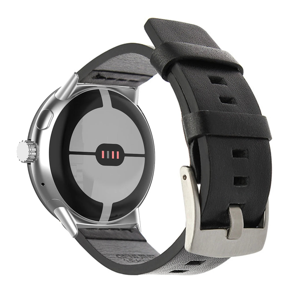 Armband für Google Pixel Watch aus braunem Leder 1, 2, 3, 41mm 45mm schwarz