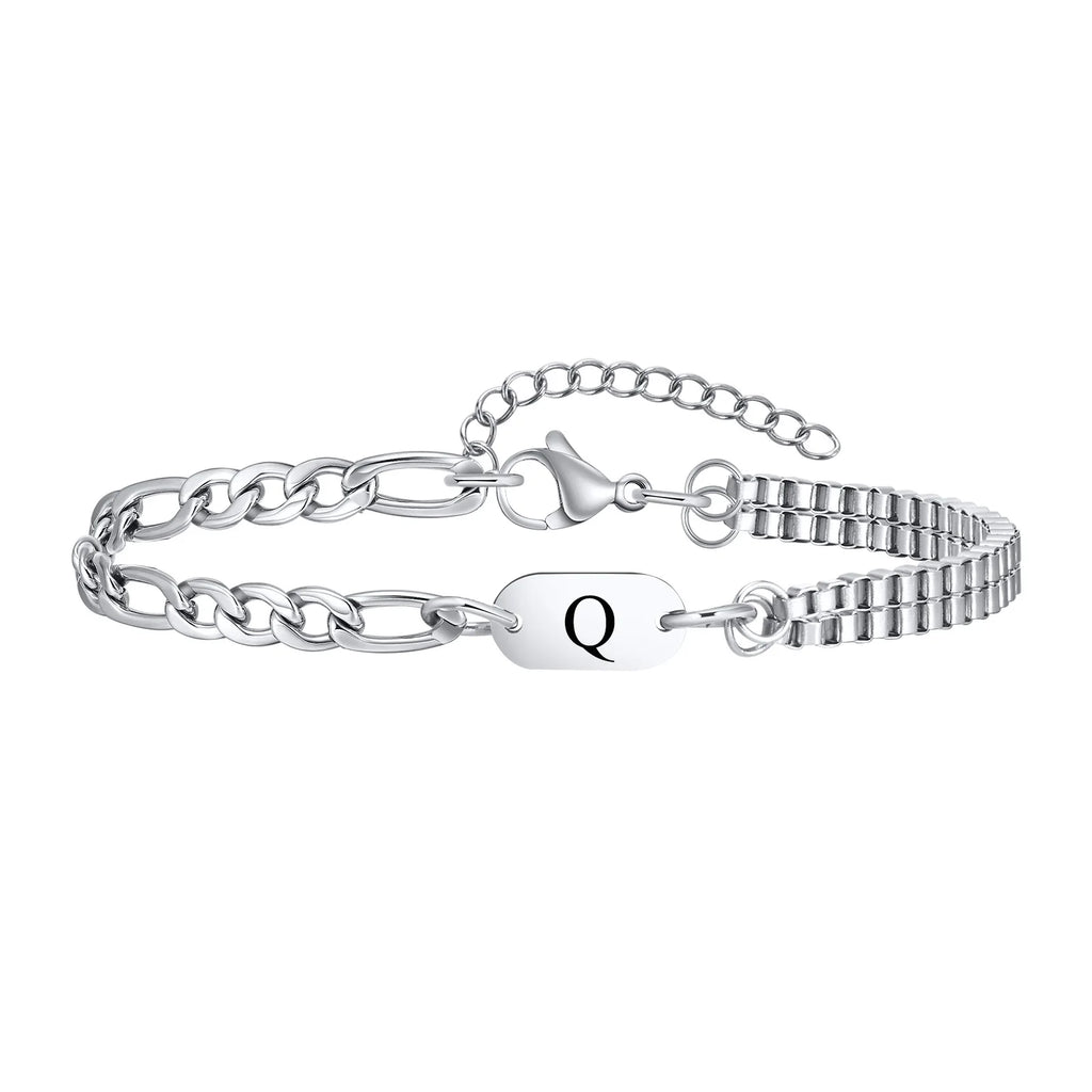 Armband für Herren mit Anfangsbuchstaben q