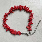 Verstellbares Armband mit rotem Korallenstein