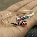 Retro Gourmette Tropfen Wasser Armband rot