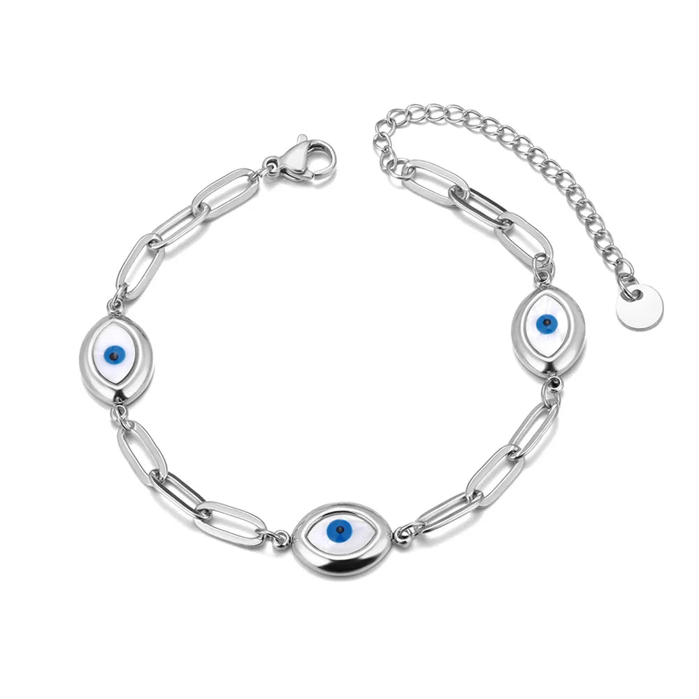 Retro-Armband gegen den bösen Blick Silber