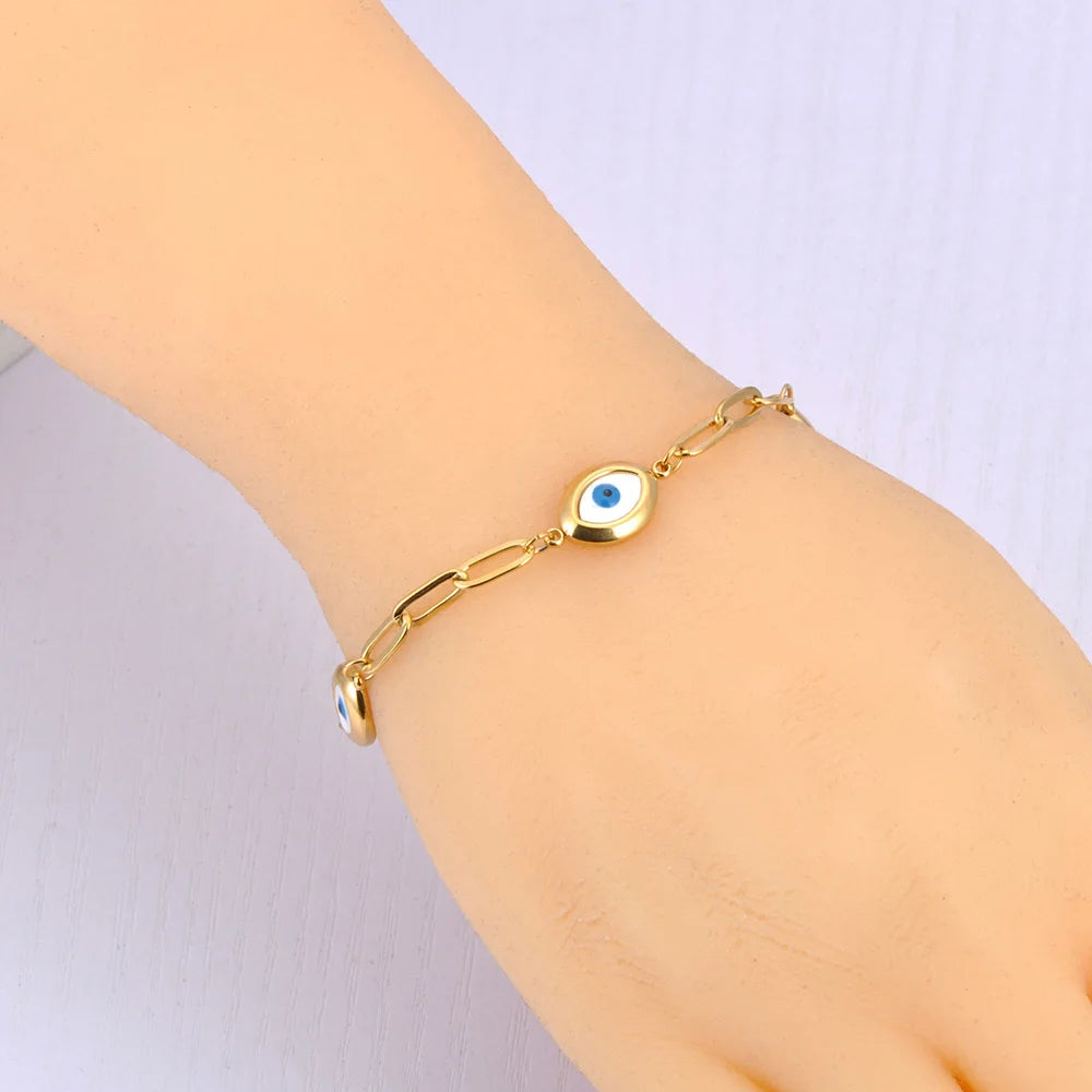 Retro-Armband gegen den bösen Blick Gold