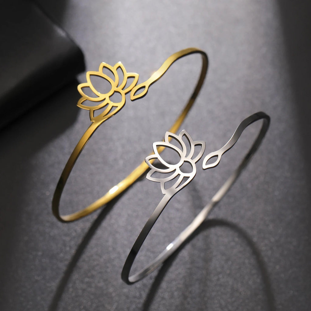 Starres Armband Lotusblume für Damen