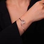 Starres Armband Lotusblume für Damen Silber