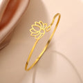 Starres Armband Lotusblume für Damen Gold