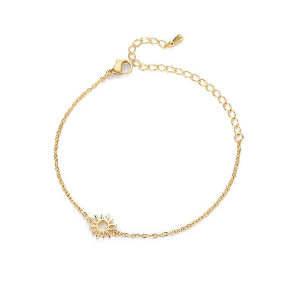 Sonnenarmband Damen Gourmette Stern Gold 