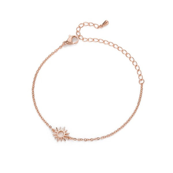 Sonnenarmband Damen Gourmette Stern Roségold