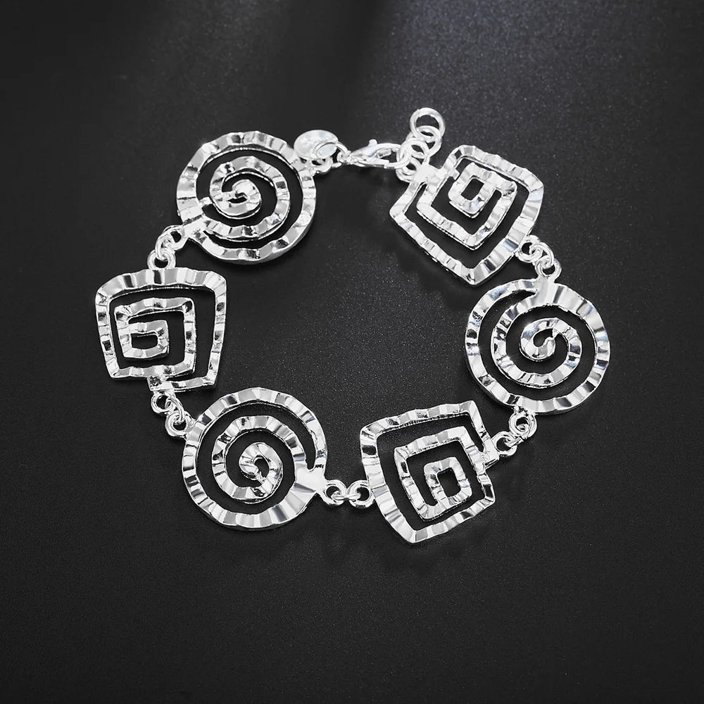 Silbernes Spiralarmband für Damen