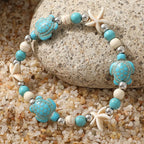 Boho-Stil Armband mit Schildkröten und Seestern Muscheln