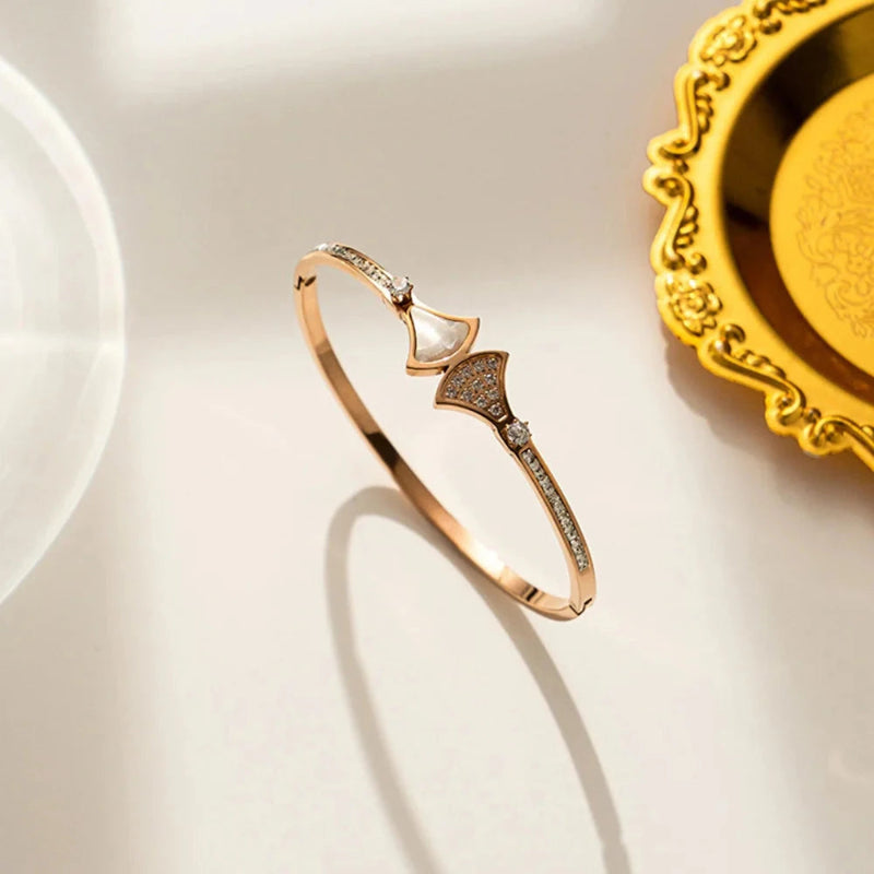 Ethnisches Armband Muschel Jakobsmuschel Roségold