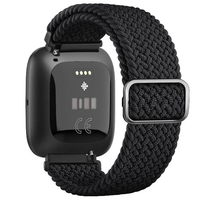 Super elastisches Armband Fitbit Versa 1 Versa 2 Versa Lite Uhr schwarz